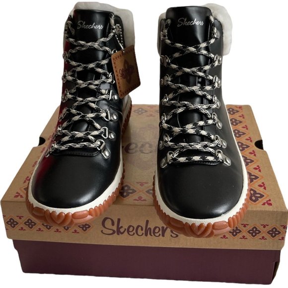 SKECHERS JAGGED POND - NO REGRETS Synthetic and leather outsole Black Size 9 - Picture 2 of 11